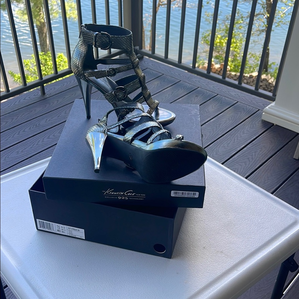 Kenneth Cole Black Strappy Heels